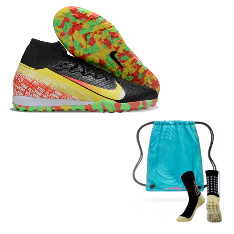 Nike Air Zoom Mercurial Superfly X Elite Society Vini Jr + Meia Antiderrapante + Bolsa