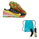 Nike Air Zoom Mercurial Vapor 16 XVI Elite Vini Jr (Society) + Meia Antiderrapante + Bolsa