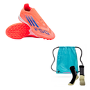 Adidas F50 Pro Laceless Society + Meia Antiderrapante + Bolsa