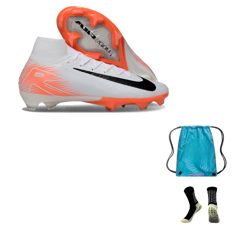 Nike Mercurial Air Zoom Superfly X Elite FG + Meia Antiderrapante + Bolsa