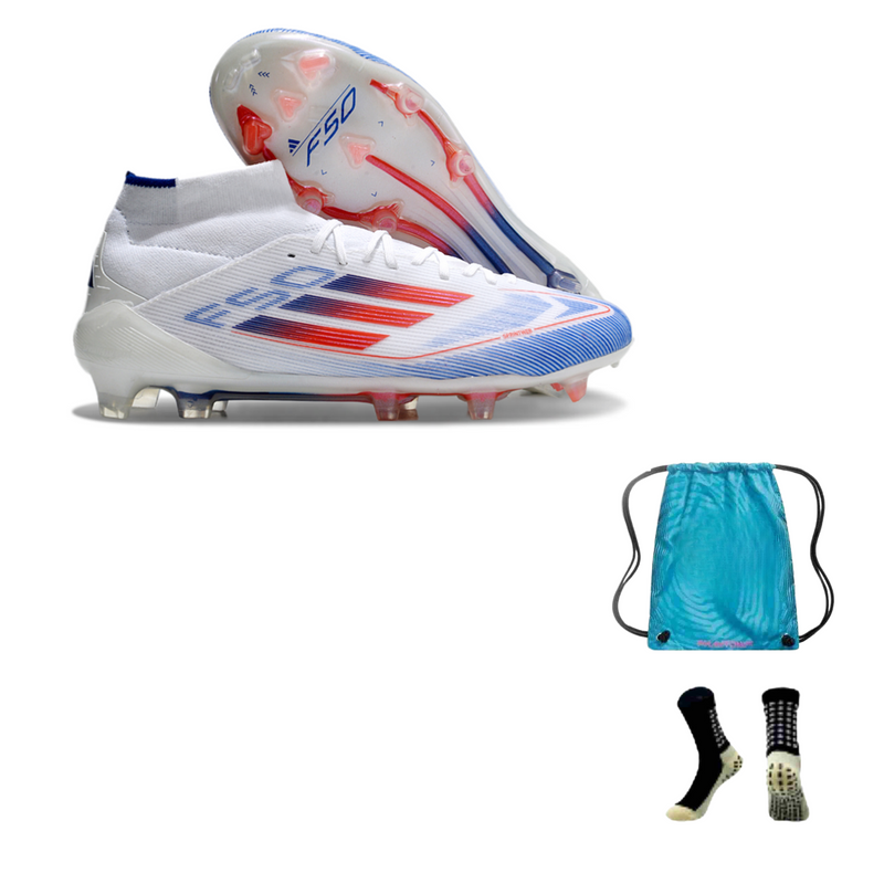Adidas F50 Elite MID FG + Meia Antiderrapante + Bolsa