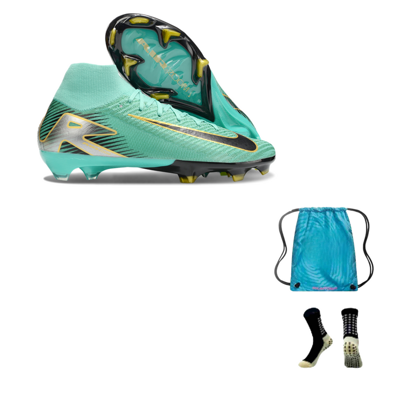 Nike Mercurial Air Zoom Superfly X Elite FG + Meia Antiderrapante + Bolsa