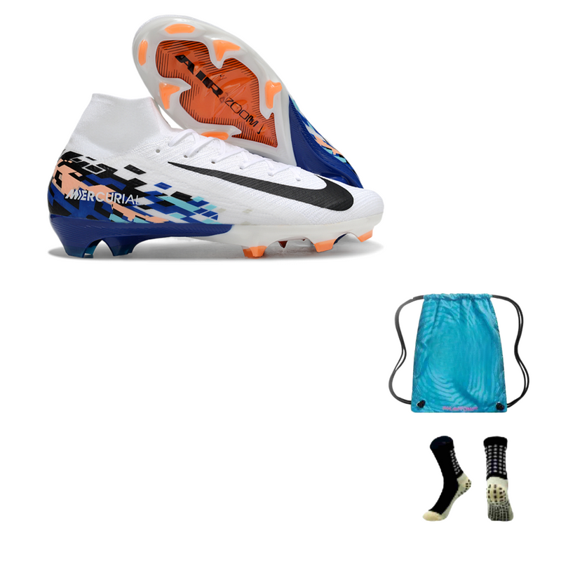Nike Mercurial Air Zoom Superfly X Elite FG + Meia Antiderrapante + Bolsa