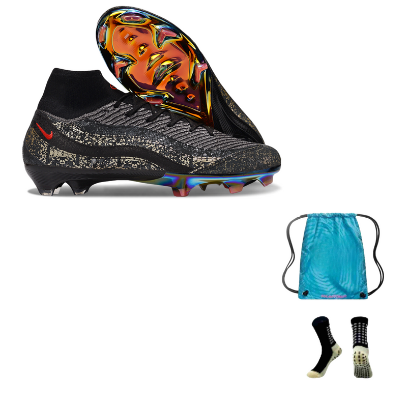 Nike Mercurial Air Zoom Superfly X Elite FG + Meia Antiderrapante + Bolsa