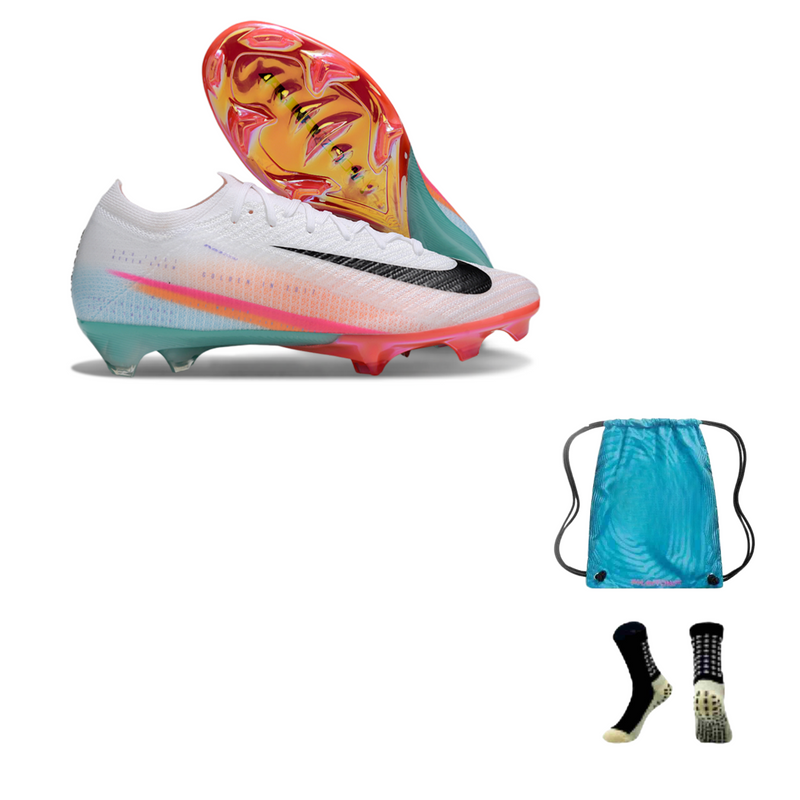 Nike AIR Zoom Mercurial Vapor 16 XVI Elite FG + Meia Antiderrapante + Bolsa