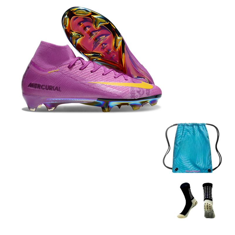 Nike Mercurial Air Zoom Superfly X Elite FG + Meia Antiderrapante + Bolsa