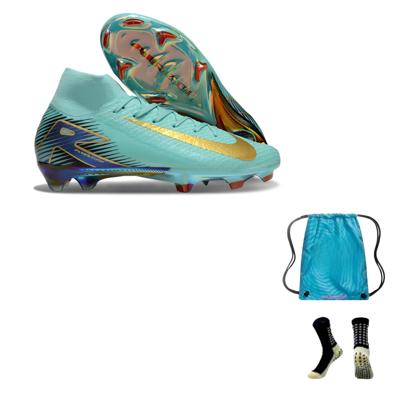 Nike Mercurial Air Zoom Superfly X Elite FG + Meia Antiderrapante + Bolsa