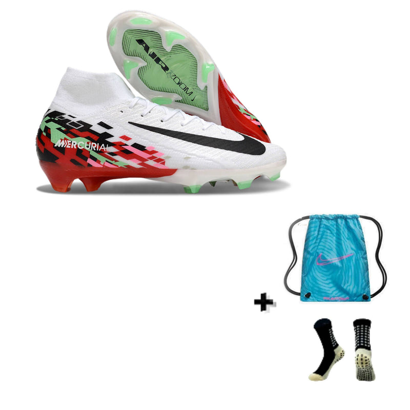 Nike Mercurial Air Zoom Superfly X Elite FG + Meia Antiderrapante + Bolsa