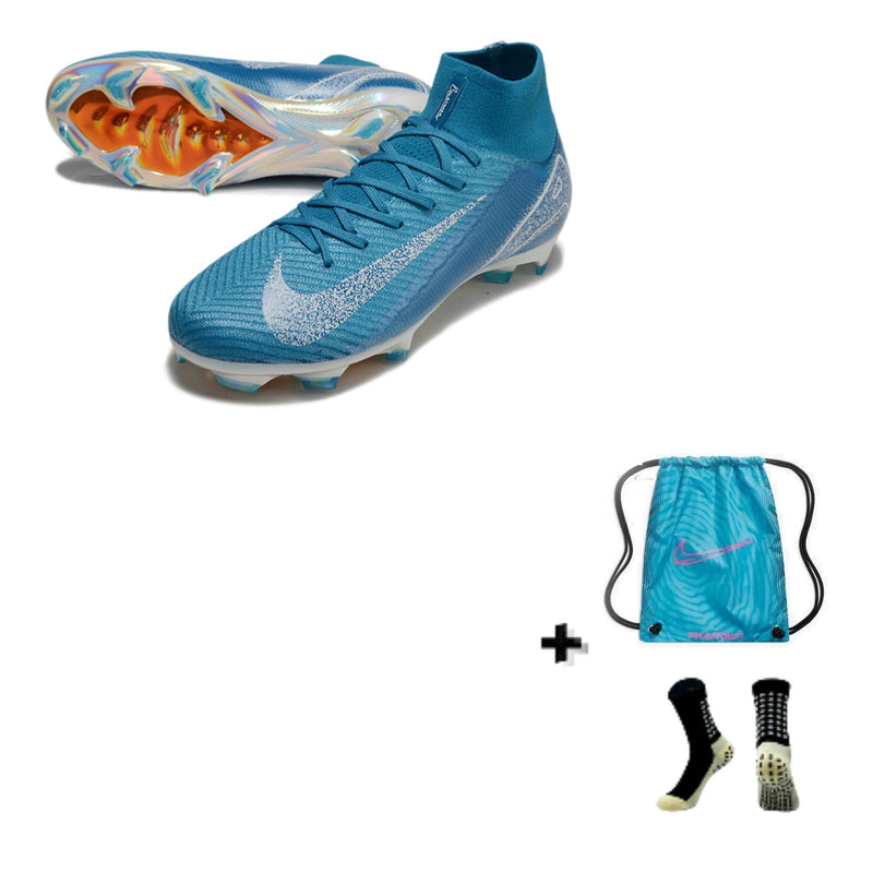 Nike Mercurial Air Zoom Superfly X Elite FG + Meia Antiderrapante + Bolsa