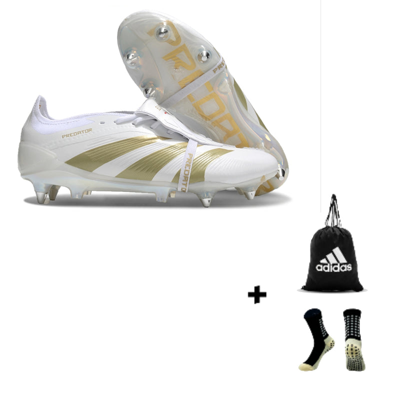 Adidas Predator Elite Tongue SG (Trava Mista) + Meia Antiderrapante + Bolsa