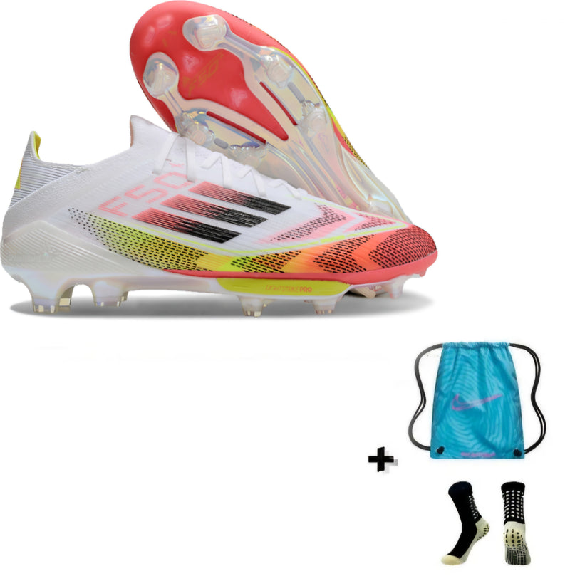 Adidas F50 Elite FG + Meia Antiderrapante + Bolsa