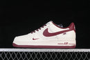 Nike Air Force 1 '07 Low White/Wine Red - Sneaker Premium Exclusivo + Meia + Bolsa