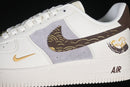 Nike Air Force 1 '07 Low White/Grey/Black/Gold - Sneaker Premium Exclusivo + Meia + Bolsa