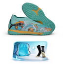 Puma Future 9 Society - Chuteira Society + Meia Antiderrapante + Bolsa