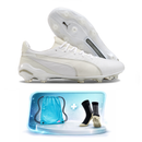 Puma King FG - Chuteira de Campo Clássica + Meia Antiderrapante + Bolsa