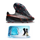 Puma King FG - Chuteira de Campo Clássica + Meia Antiderrapante + Bolsa