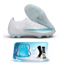 Nike Air Zoom Mercurial Vapor 17 Elite XXVI FG - Chuteira Campo Velocidade – Branco/Verde-água + Meia + Bolsa