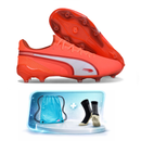 Puma King FG - Chuteira de Campo Clássica + Meia Antiderrapante + Bolsa