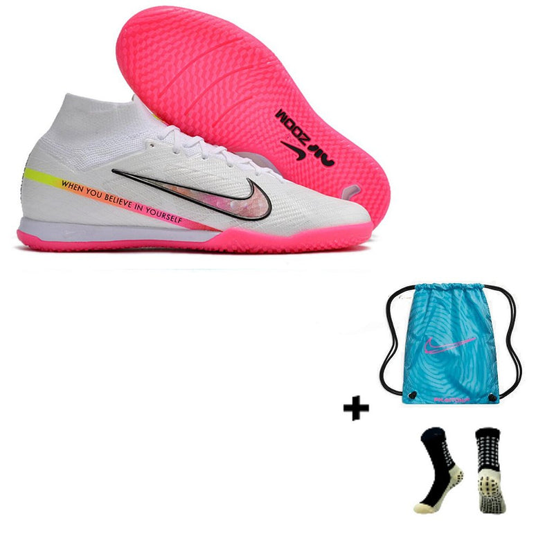 Nike Air Zoom Mercurial Superfly 9 Elite Futsal + Meia Antiderrapante + Bolsa