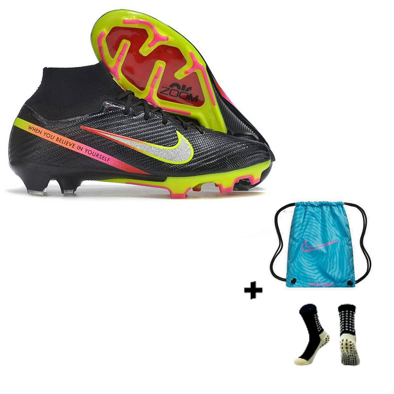 Nike Air Zoom Mercurial Superfly IX Elite FG + Meia Antiderrapante + Bolsa